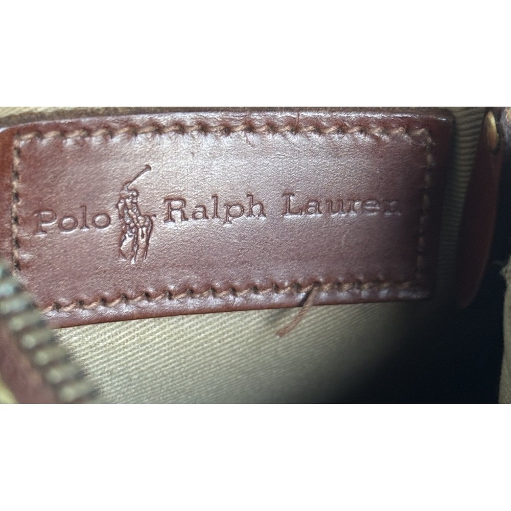 Vintage Polo Ralph Lauren Boston Bag W/ Houndstooth Pattern & Leather Handles - Picture 7 of 9